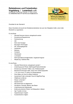 Reitstation Checkliste 2021